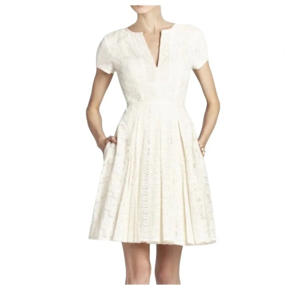 BCBG MaxAzaria Kirsten Rose Whisper Dress Ivory Size 6